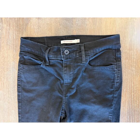 LEVI's 710 Black Super Skinny Denim Jeans Women size 28 - Picture 3 of 8